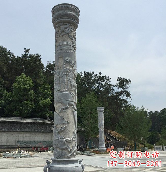 衢州大理石龙柱雕塑