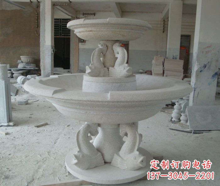 衢州高端大理石双层喷泉雕塑