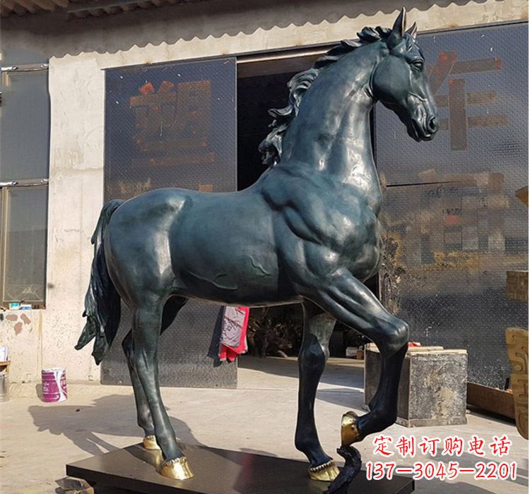 衢州大型公园铸铜马雕塑