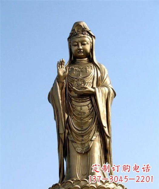 衢州大型立式观音铜雕
