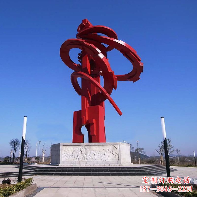 衢州大型龙形不锈钢景观雕塑-广场抽象神兽景观标识