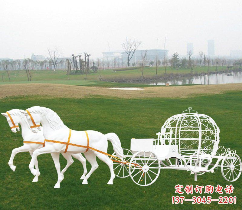 衢州大型欧式马车动物玻璃钢雕塑