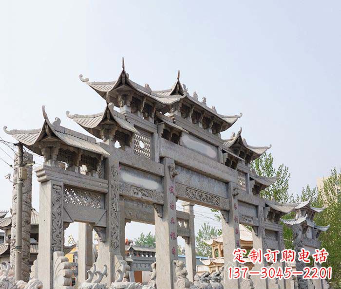 衢州大型五门石雕牌楼 (2)