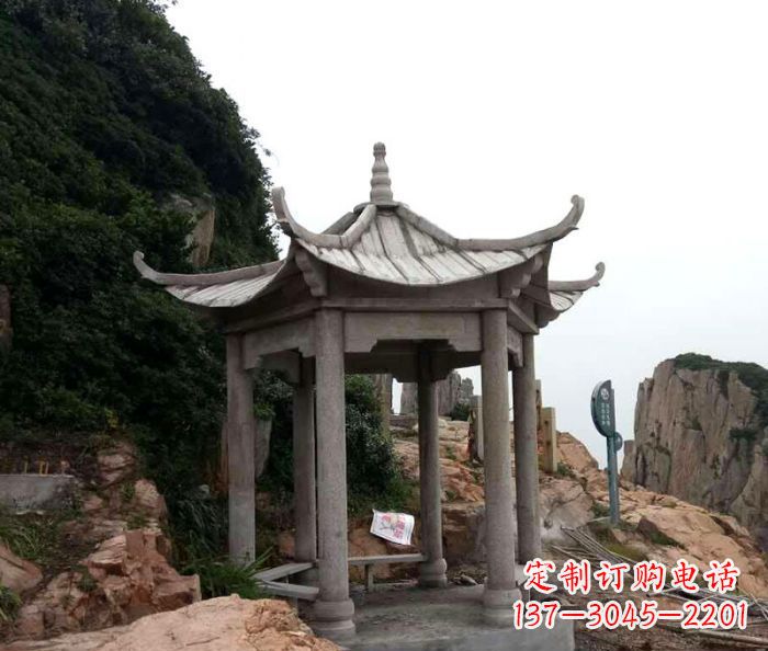 衢州风格独特的仿古凉亭石雕