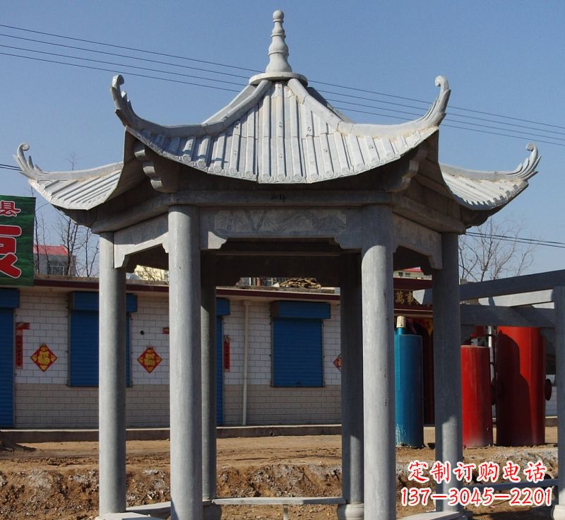 衢州仿古六角凉亭石雕 (6)