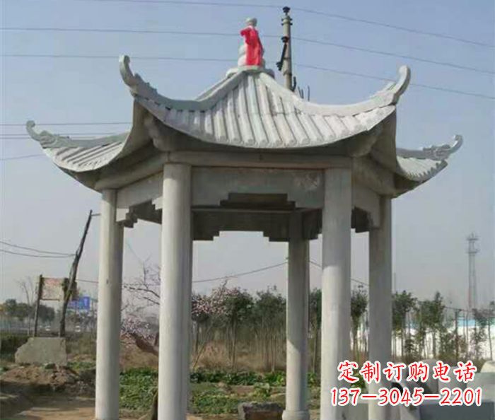 衢州仿古六角凉亭石雕 (9)