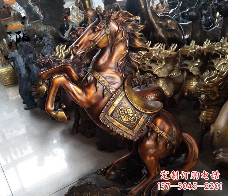 衢州仿古马到成功铜雕塑摆件 (2)