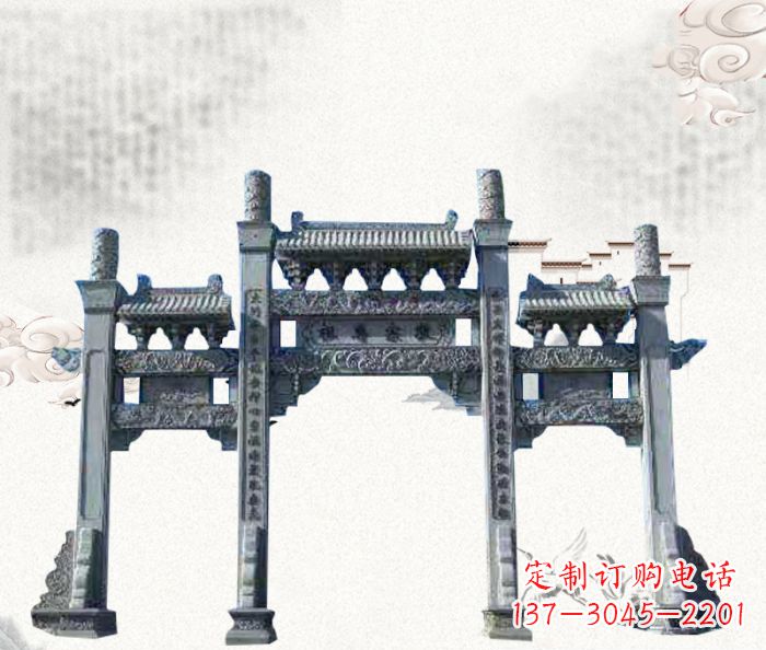 衢州仿古三门石牌坊
