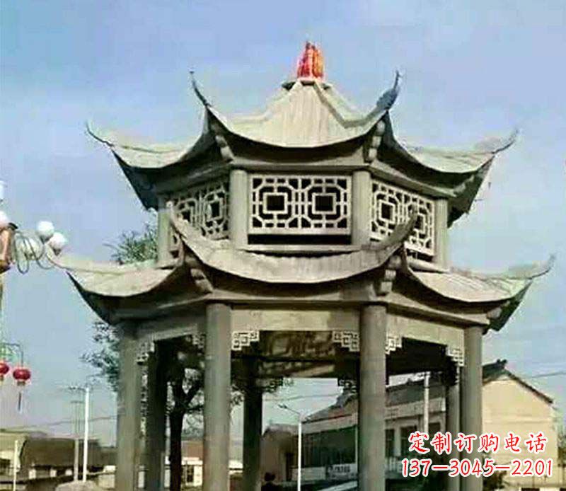 衢州仿古石凉亭石雕 (2)