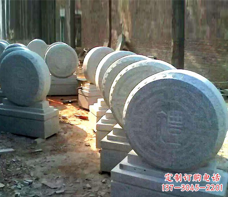 衢州仿古石门墩招财抱鼓石石雕 (2)