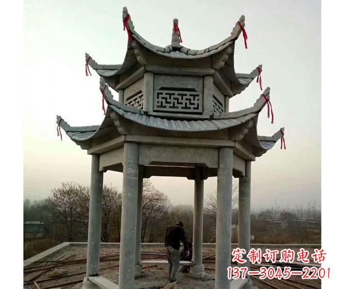 衢州仿古双层石雕凉亭
