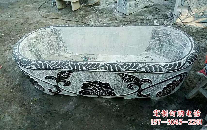 衢州风格独特的仿古石头水缸雕塑