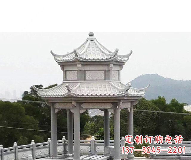 衢州仿古双层石雕凉亭