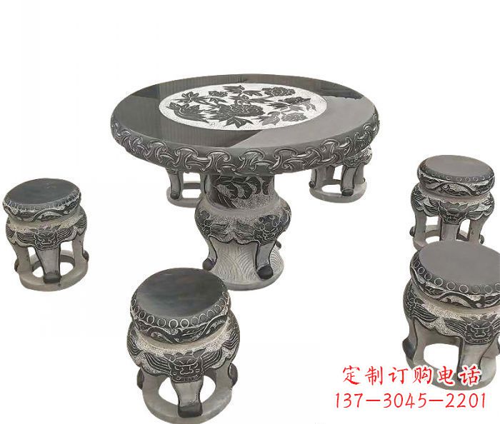 衢州仿古圆形石桌凳