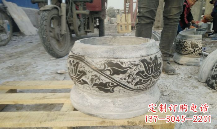 衢州仿古圆形水缸石雕 (4)