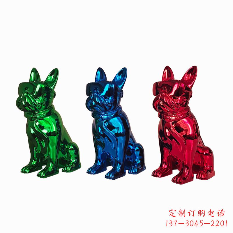 衢州仿琉璃斗牛犬生肖狗摆件
