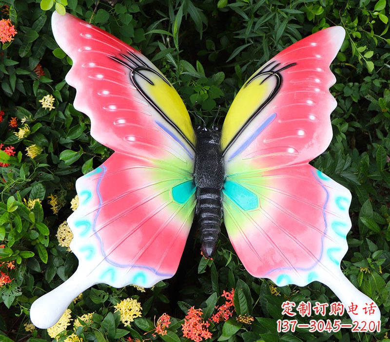 衢州仿真蝴蝶摆件花园园林彩绘动物树脂雕塑