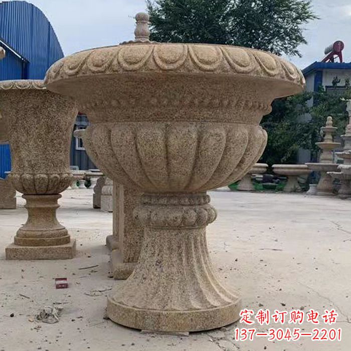 衢州优雅高墩欧式石雕花盆