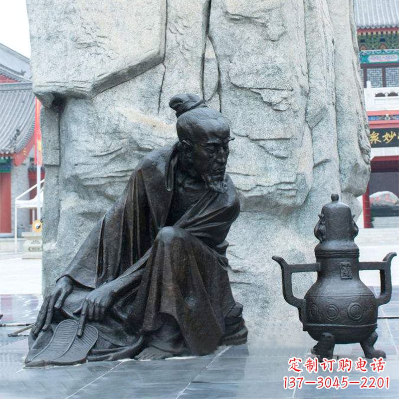 衢州葛洪炼丹情景雕塑-中国古代十大名医人物雕塑