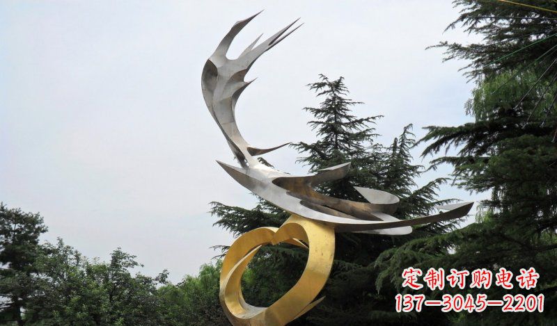 衢州精美雕刻石膏抽象凤凰雕塑