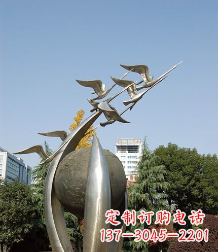 衢州唯美 大雁不锈钢雕塑