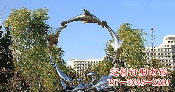 衢州华丽精致的不锈钢海豚雕塑