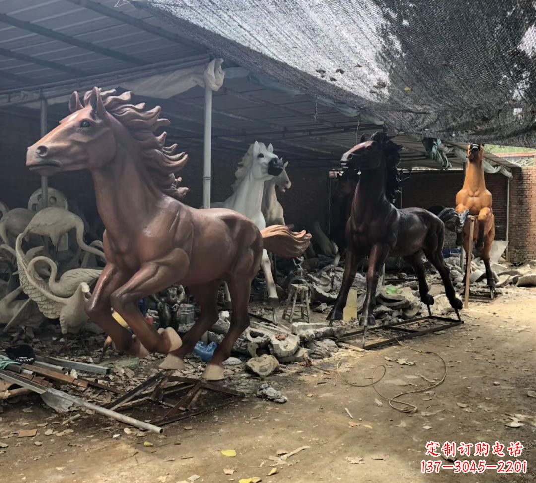 衢州公园动物铜马雕塑