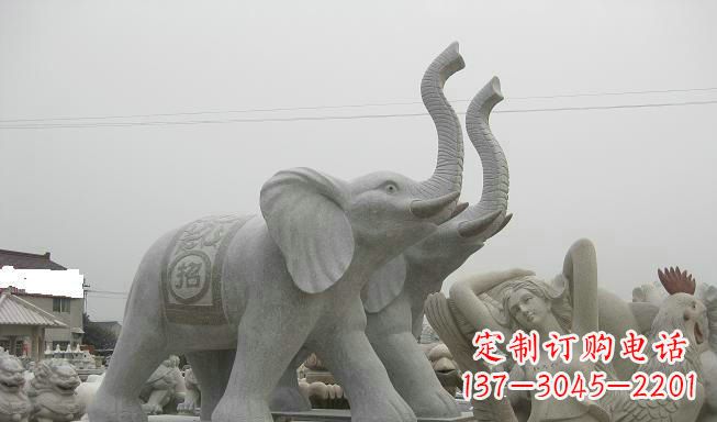 衢州公园动物长鼻大象石雕