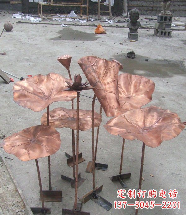 衢州中领雕塑荷花锻铜雕塑