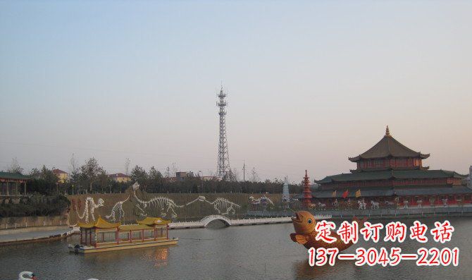 衢州公园金鱼动物铜雕