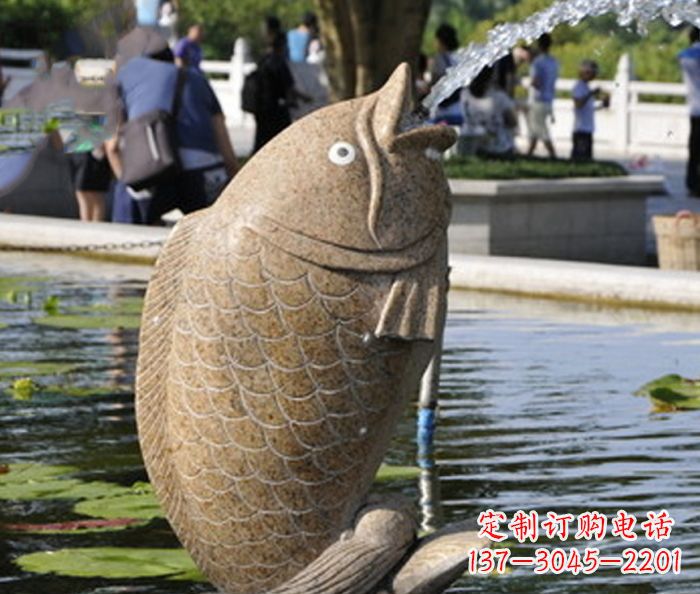 衢州大理石鲤鱼喷泉石雕