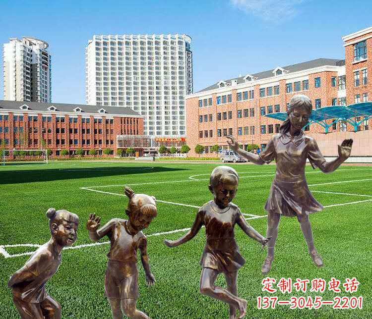 衢州中领雕塑定制小孩铜雕