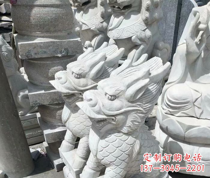 衢州古代神兽大理石麒麟石雕 (3)
