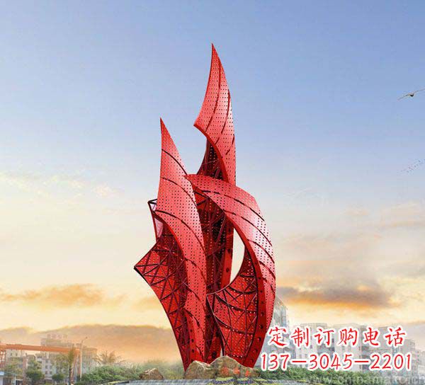 衢州广场不锈钢抽象船帆雕塑