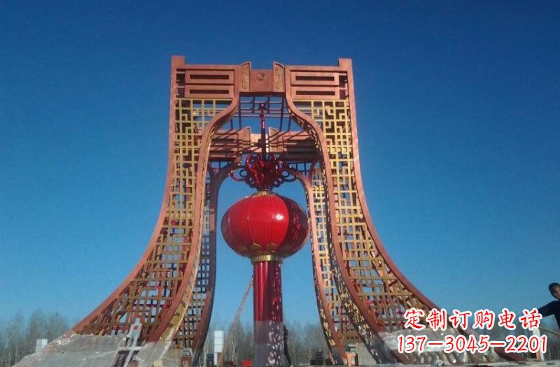 衢州广场不锈钢大型灯笼雕塑