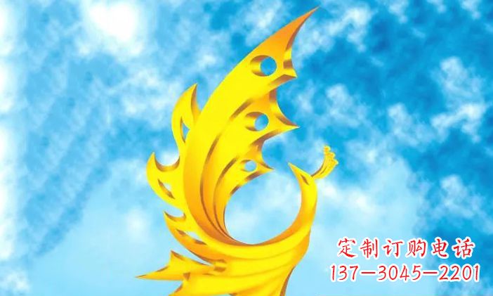 衢州广场不锈钢凤凰雕塑 (4)
