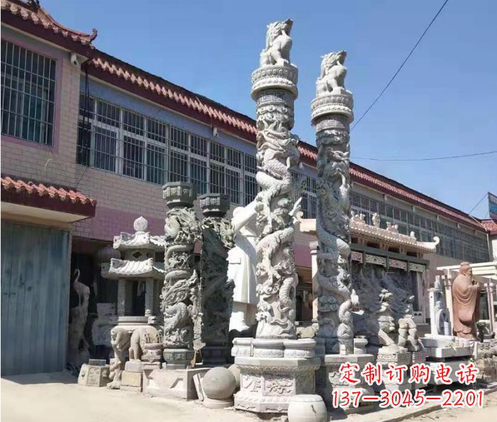 衢州广场景观大理石龙柱石雕_1