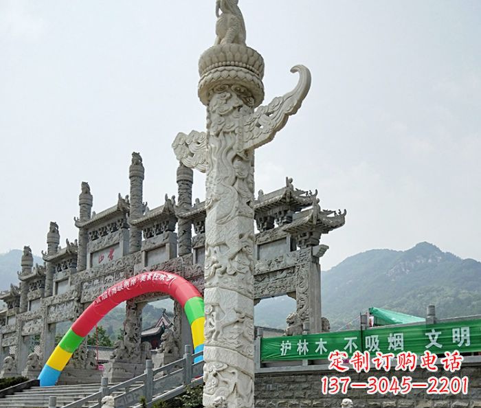 衢州广场景观汉白玉华表石雕