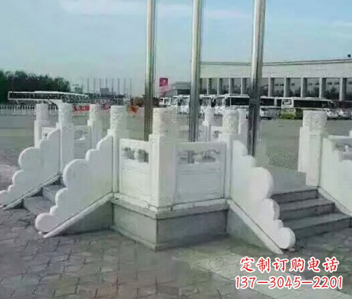 衢州广场景观汉白玉升旗台石雕 (2)