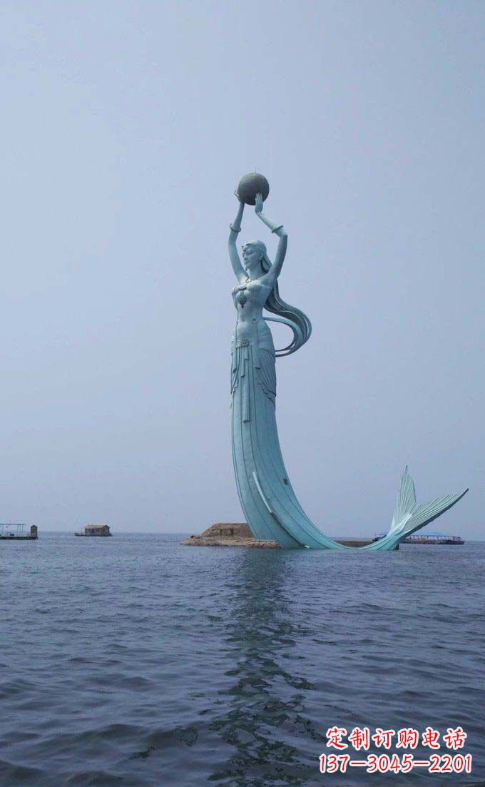 衢州海边不锈钢大型美人鱼景观雕塑