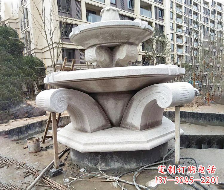 衢州海马石雕喷泉，喷水灿烂缤纷
