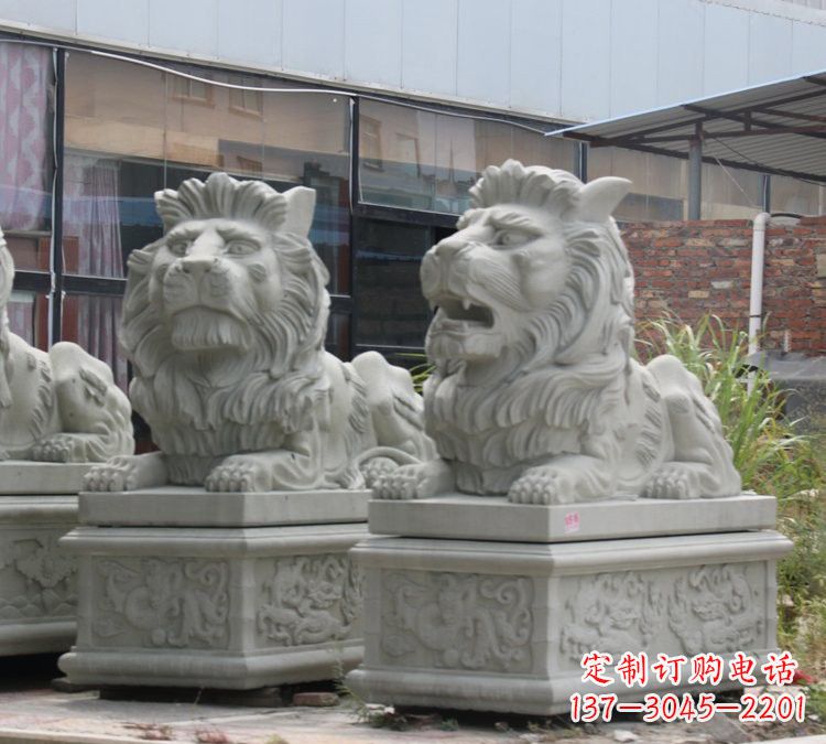 衢州汉白玉欧式狮子石雕