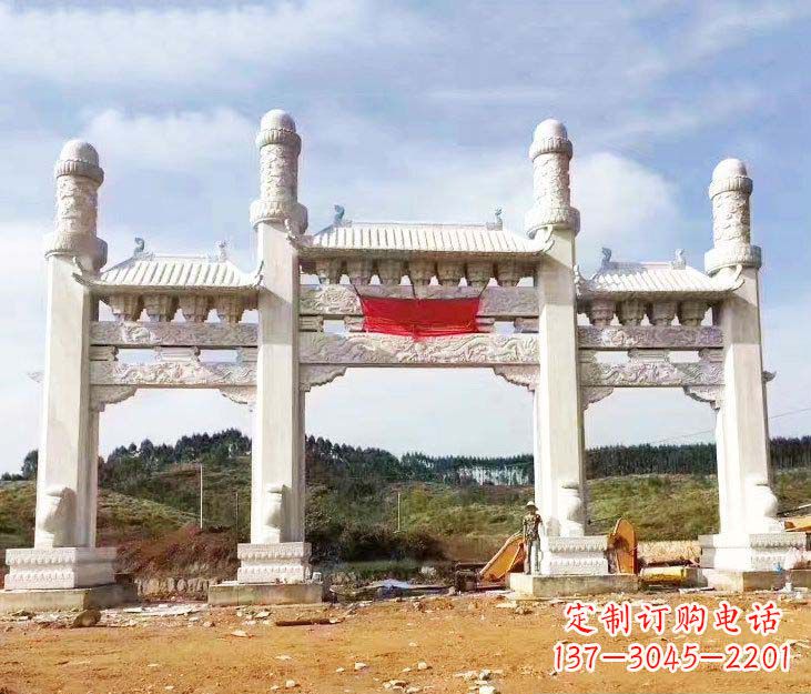 衢州精美白玉牌坊石雕,品质缔造传世绝品