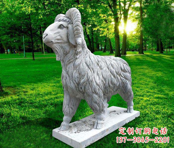 衢州汉白玉山羊公园动物石雕