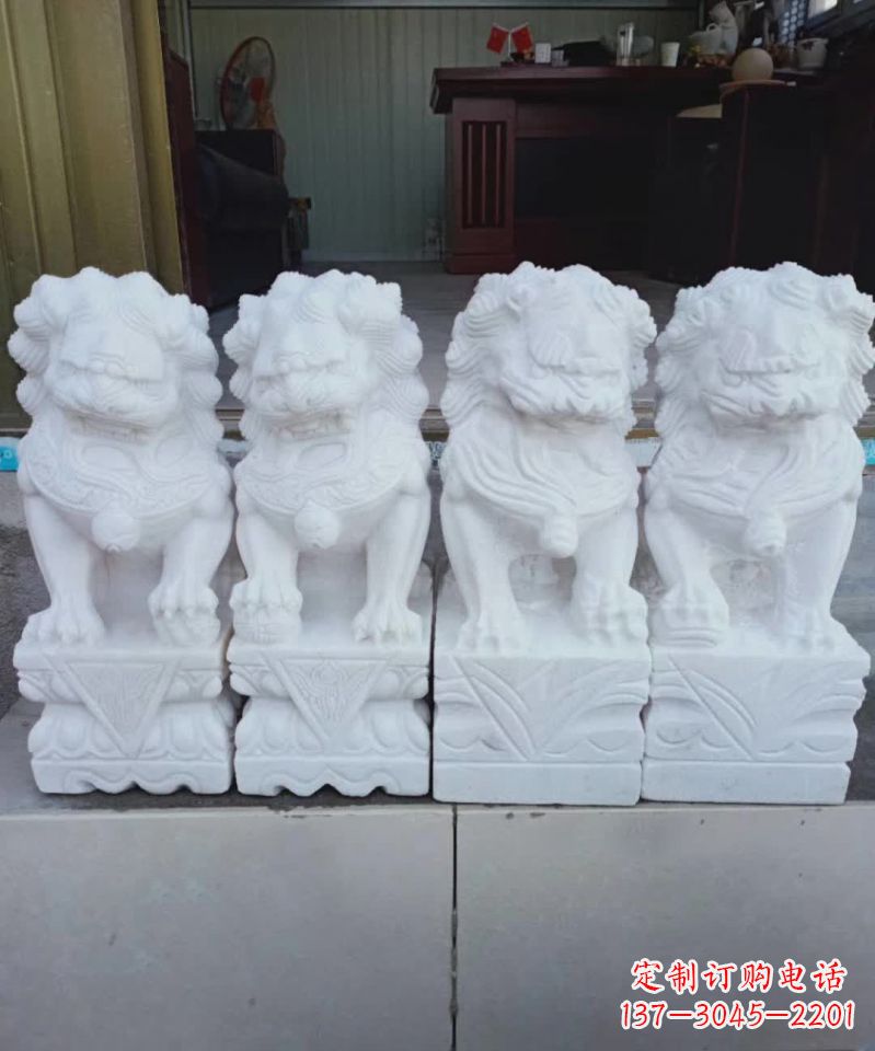 衢州汉白玉狮子雕塑1