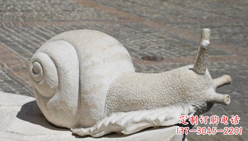 衢州汉白玉蜗牛动物石雕