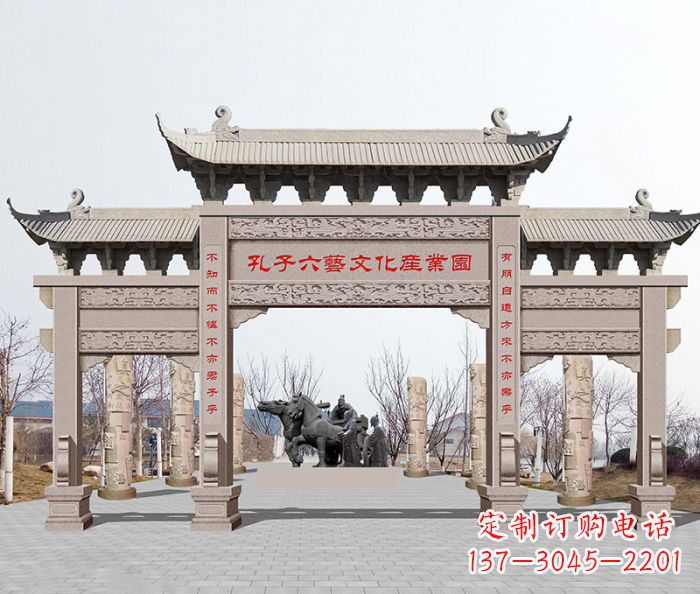 衢州景区三门石雕牌坊-高质美观可靠的雕塑装置