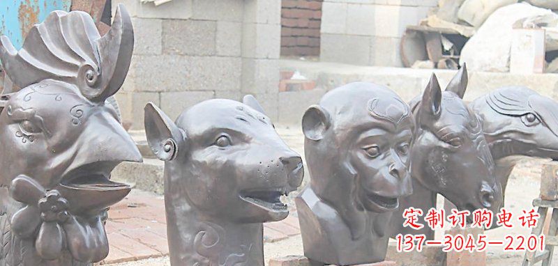 衢州十二生肖铜雕，独特的动物雕塑