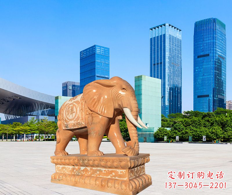衢州大象雕塑，现代大象喷水雕塑，营造雅致优雅氛围