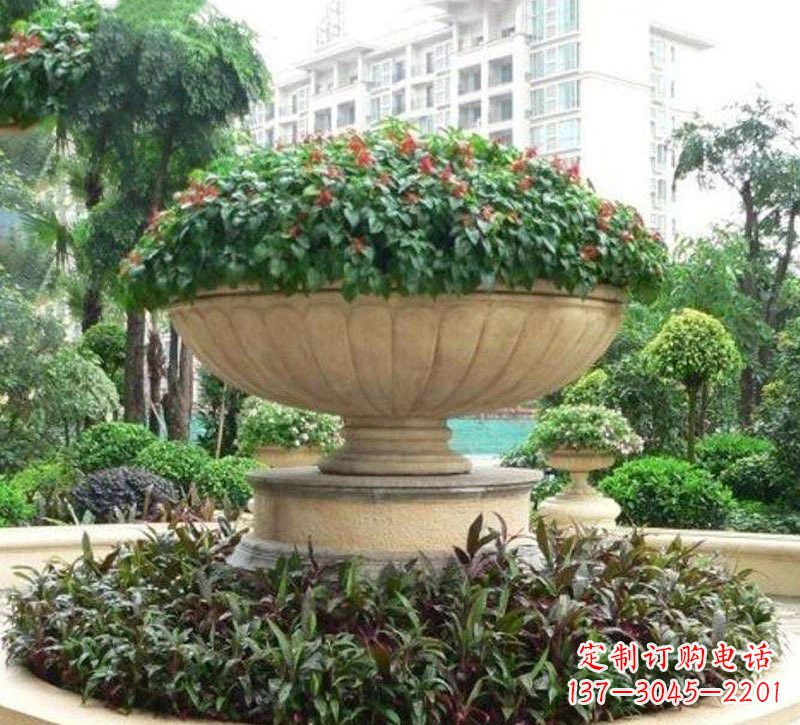 衢州石雕小区花盆